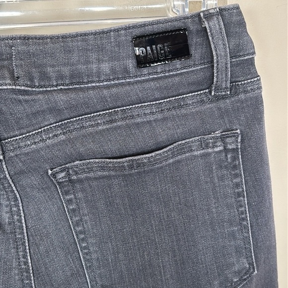 NWOT PAIGE Verdugo Ankle Skinny Jeans Cropped Mid-Rise Gray Stretch Raw Hem - Picture 11 of 16